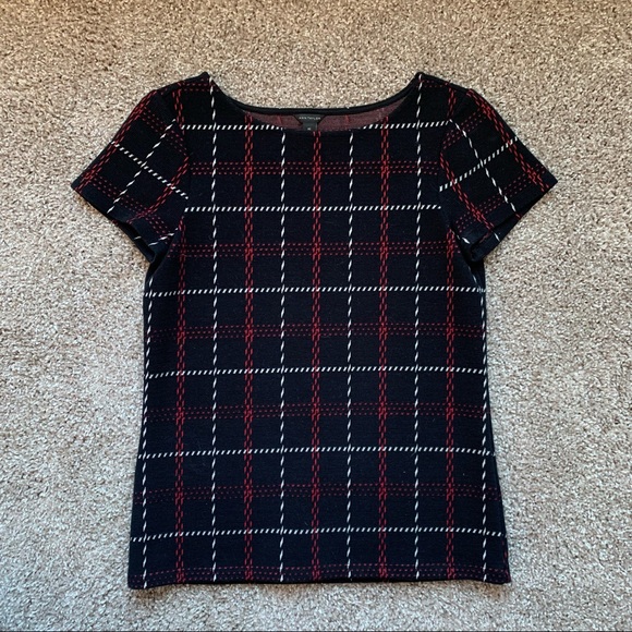 Ann Taylor Tops - NWOT Ann Taylor Plaid Short Sleeve Knit Top